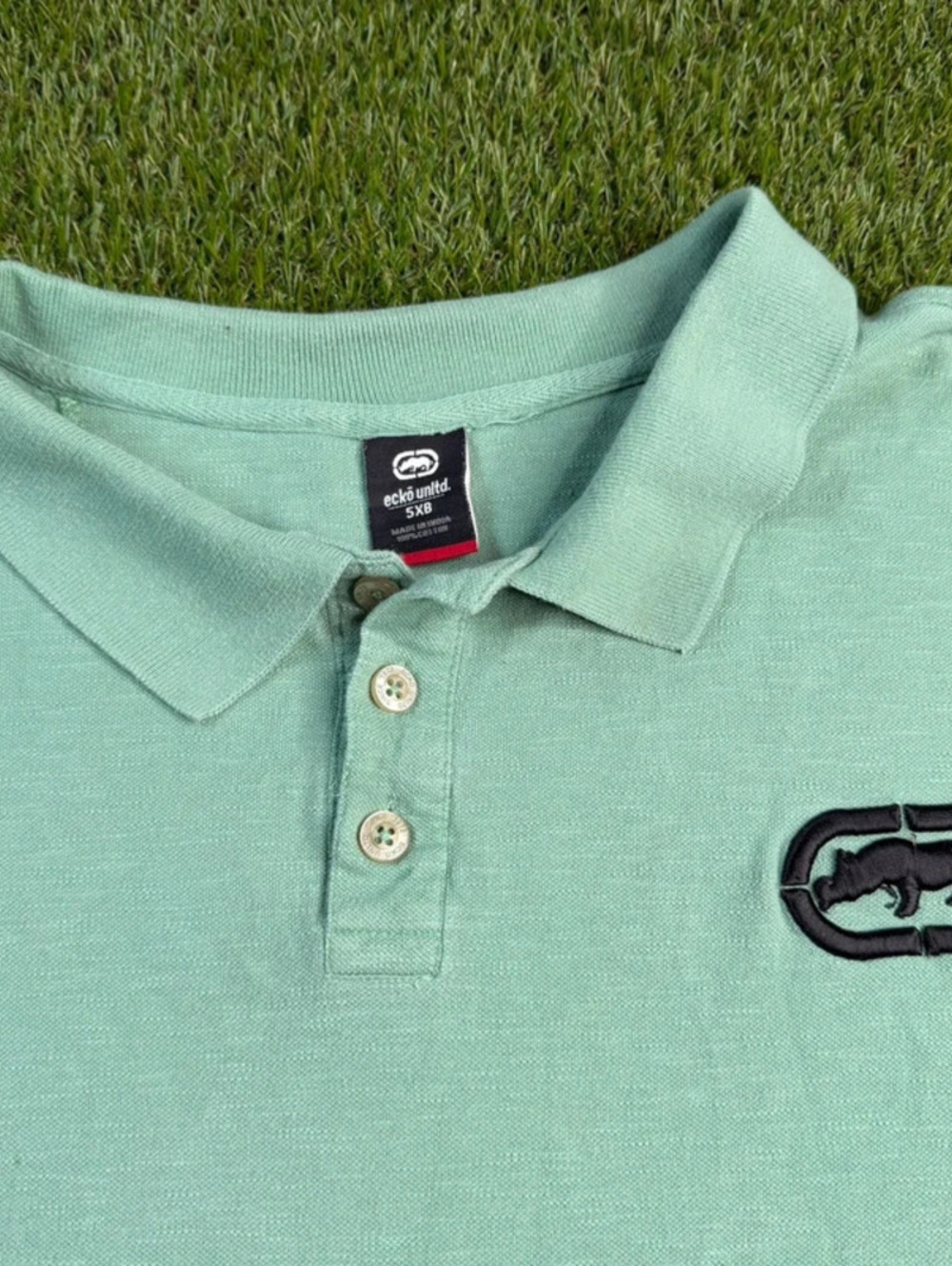 Vtg Ecko Unltd Green Polo Men’s 5XB Rhino Hip Hop Grunge Y2K